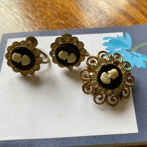 Early Coro Signed Earrings and Brooch